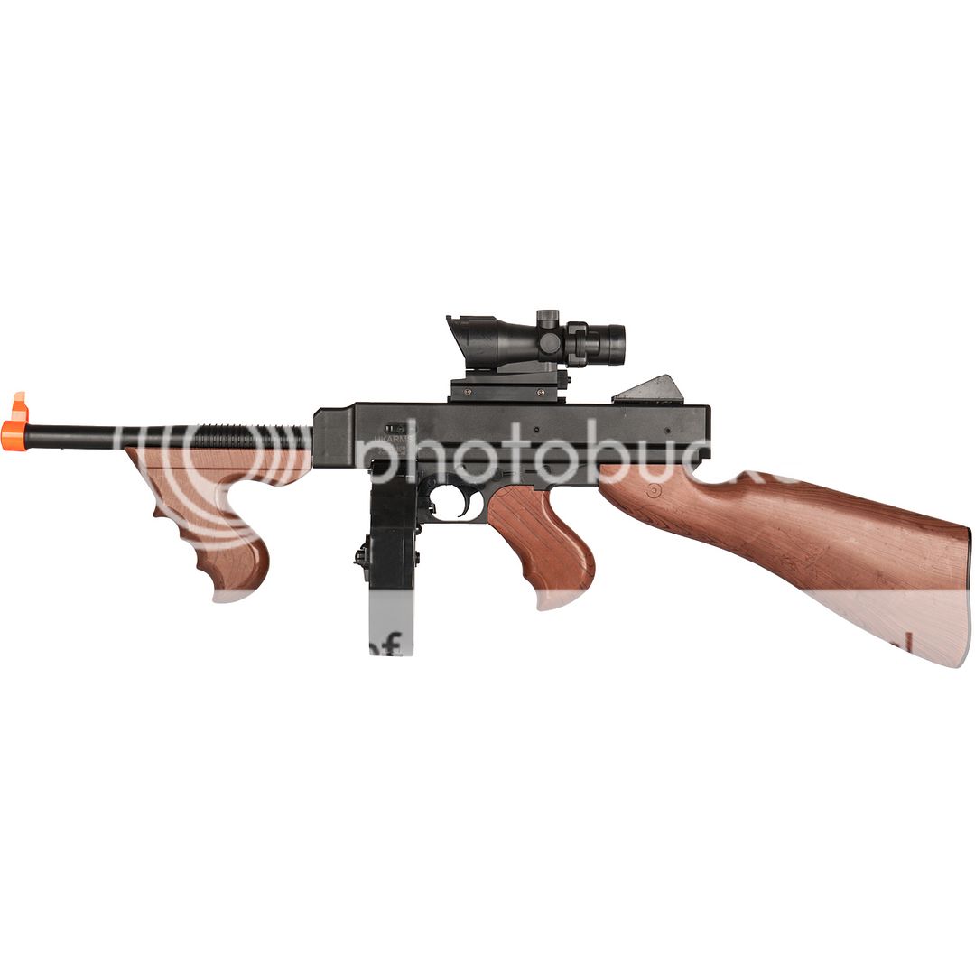 350 FPS THOMPSON M1921 SPRING AIRSOFT RIFLE TOMMY MACHINE GUN 6mm BB ...